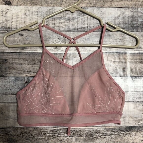 Gossip 2-pc Swim Pink Bikini Sheer Strappy-Backed Size Small - Picture 2 of 13